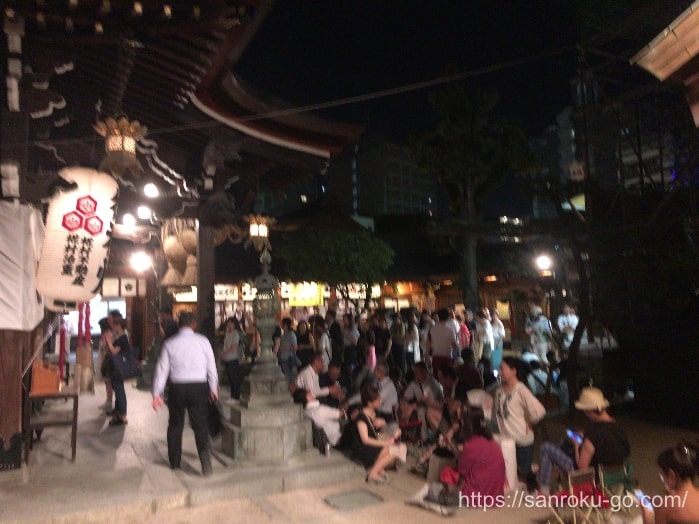 博多祇園山笠「追い山」当日の櫛田神社の様子